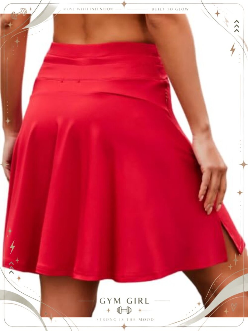 COOrun Tennis Skort 20" Knee Length Golf Skirt Built-in Shorts Pockets